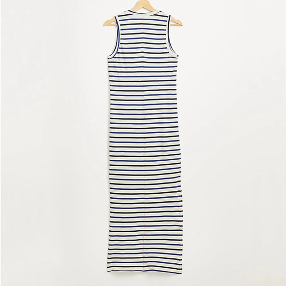 NWT Sundry Striped Sleeveless Maxi Shirt Dress With Slits - Picture 3 of 9